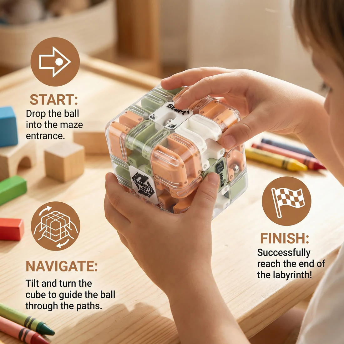 3D Labyrinth Puzzle Cube - Image 2