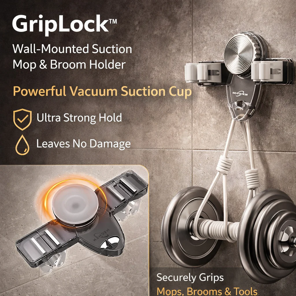 DRILL-FREE WALL-MOUNT MOP AND BROOM HOLDER - Image 11