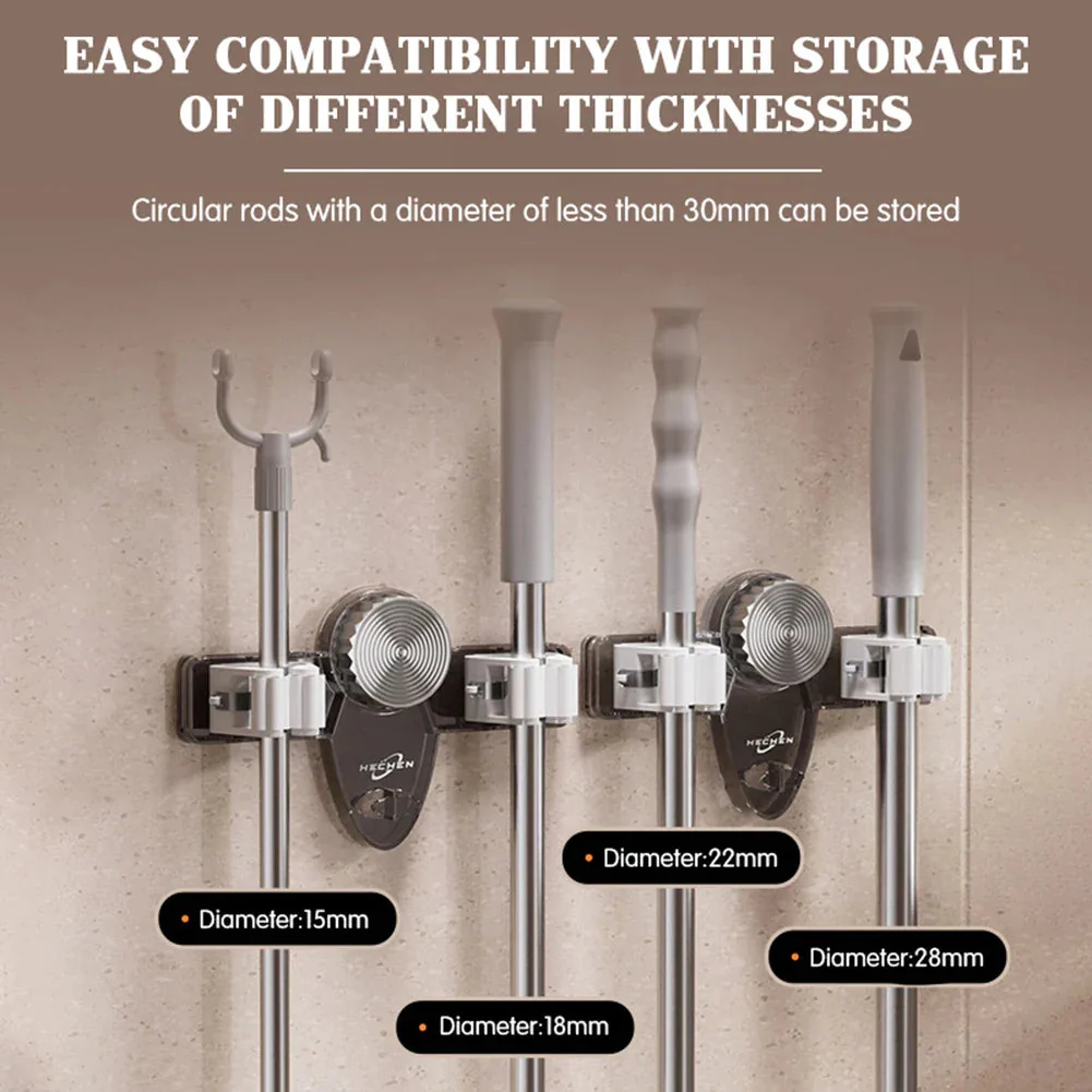 DRILL-FREE WALL-MOUNT MOP AND BROOM HOLDER - Image 8