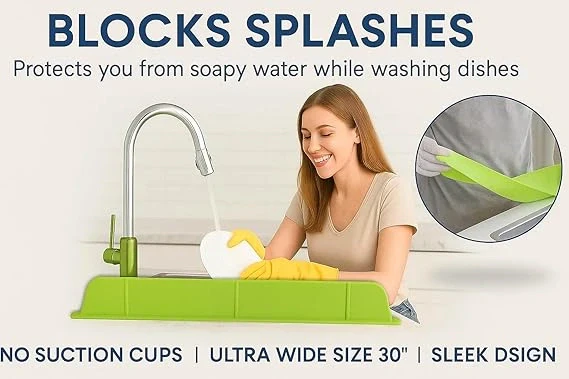 SplashShield™ – Sink Splash Guard | Flexible Silicone | Keeps Counters Dry & Clean - Image 8